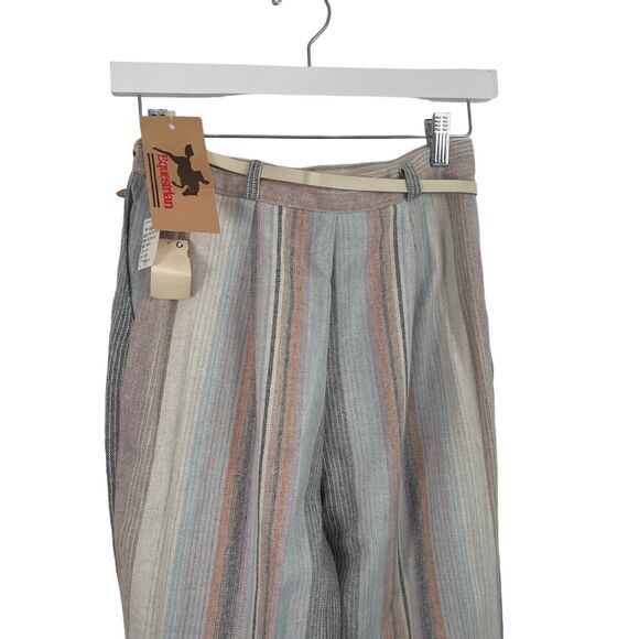 Equestrian Vintage Striped Pants Hi Rise Made in USA Western Rodeo Womens 11 2" - Picture 5 of 7